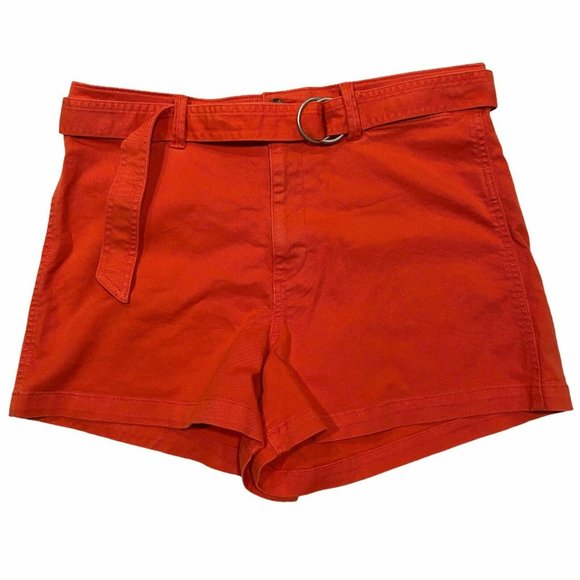 GAP Pants - NWT GAP Women's 4" High Rise Denim Shorts Sz 14 Orange Belt Stretch #543270